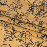 Mood Exclusive Beige Doodling Daisies Crinkled Gauzy Viscose Crepe