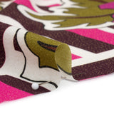 Metallic Viscose Woven Print - Pink Stripes and Florals - Mood Exclusive Countess Clarissa