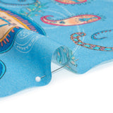 Metallic Viscose Woven Print - Blue and Peach Paisley - Mood Exclusive Bedelia Beginnings