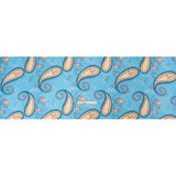 Metallic Viscose Woven Print - Blue and Peach Paisley - Mood Exclusive Bedelia Beginnings