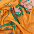 Metallic Viscose Woven Print - Orange and Green Paisley - Mood Exclusive Bedelia Beginnings