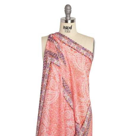 Mood Exclusive Pink Bandana Bonanza Metallic Striped Viscose Dobby