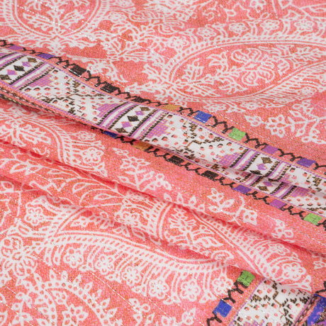 Mood Exclusive Pink Bandana Bonanza Metallic Striped Viscose Dobby