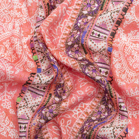Mood Exclusive Pink Bandana Bonanza Metallic Striped Viscose Dobby