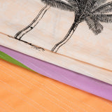 Mood Exclusive Light Peach Pairs of Palm Metallic Striped Viscose Dobby