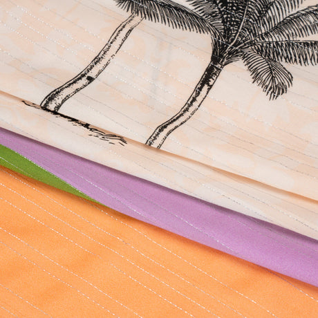 Mood Exclusive Light Peach Pairs of Palm Metallic Striped Viscose Dobby