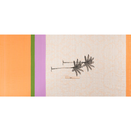 Mood Exclusive Light Peach Pairs of Palm Metallic Striped Viscose Dobby