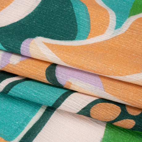 Mood Exclusive Orange Mid Mod Mushroom Slubbed Gauzy Cotton Woven