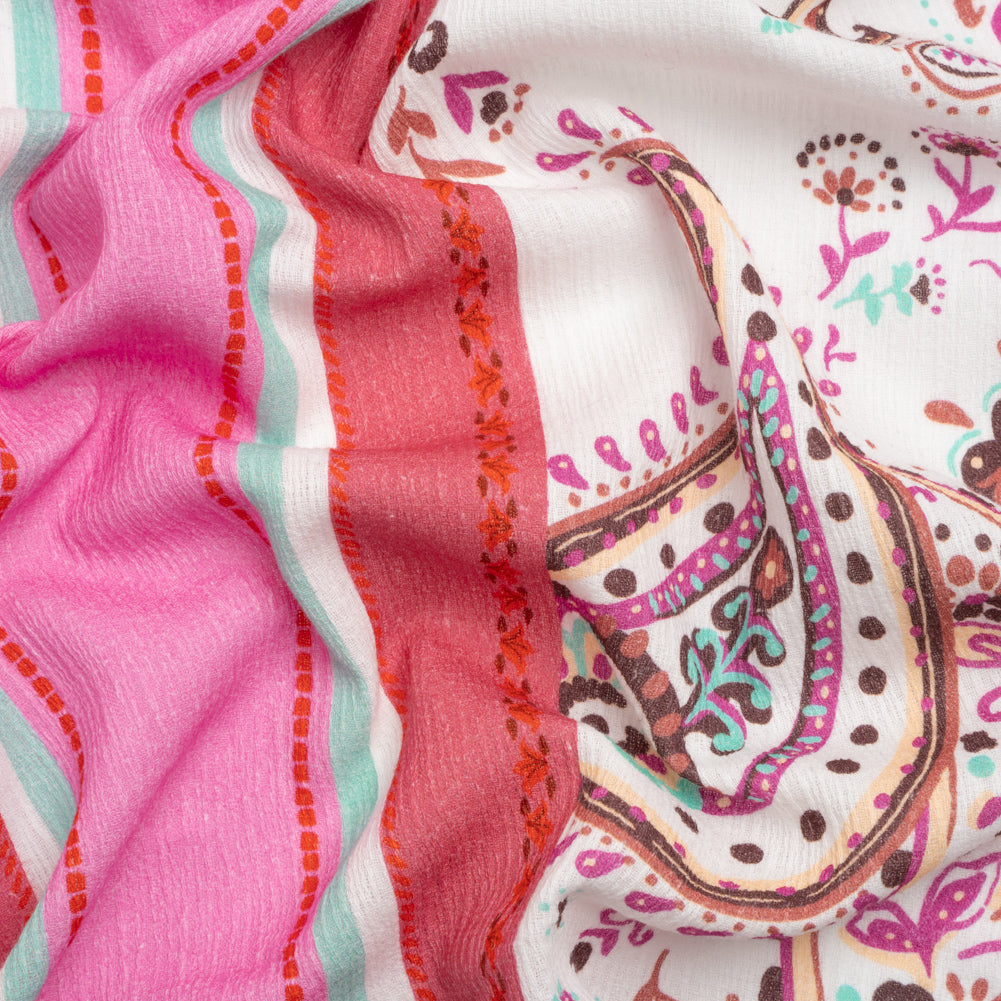 Mood Exclusive Pink Whimsical Wardrobe Slubbed Gauzy Cotton Woven Panel