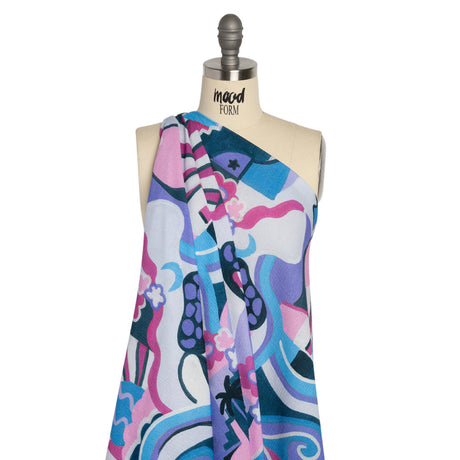 Mood Exclusive Purple Mid Mod Mushroom Slubbed Gauzy Cotton Woven
