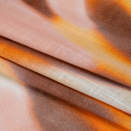 Slubbed Gauzy Cotton Woven Print - Orange, Pink and Brown Hazy Abstract - Mood Exclusive Scattered Sunlight