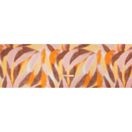 Slubbed Gauzy Cotton Woven Print - Orange, Pink and Brown Hazy Abstract - Mood Exclusive Scattered Sunlight