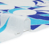 Slubbed Gauzy Cotton Woven Print - Blue and White Abstract - Mood Exclusive Circus of Clouds