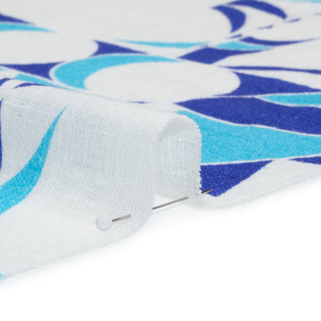 Slubbed Gauzy Cotton Woven Print - Blue and White Abstract - Mood Exclusive Circus of Clouds