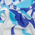 Slubbed Gauzy Cotton Woven Print - Blue and White Abstract - Mood Exclusive Circus of Clouds
