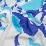 Slubbed Gauzy Cotton Woven Print - Blue and White Abstract - Mood Exclusive Circus of Clouds