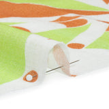 Slubbed Gauzy Cotton Woven Print - Burnt Orange, Lime and White Abstract - Mood Exclusive Circus of Clouds