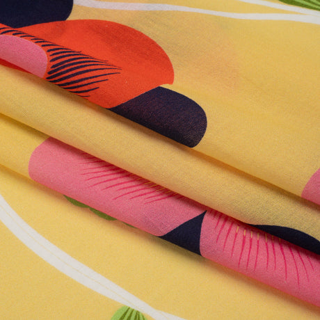 Mood Exclusive Yellow Coconut Breeze Cotton Crepe