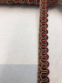 Red With Taupe Decorative Scroll Style Braid Gimp Trim - Trim, Red With Taupe Decorative Scroll Style, Half Inch (10 Yards)