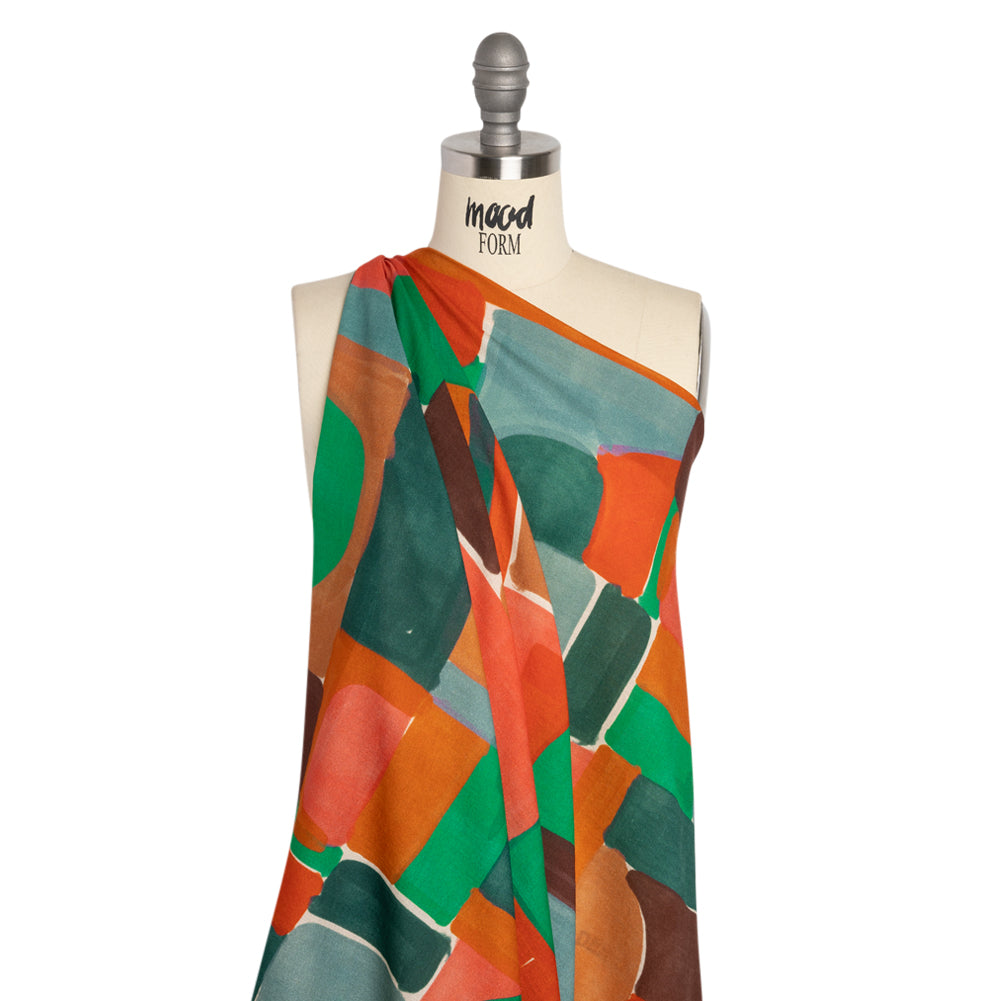 Mood Exclusive Earth Building Blocks Cotton Crepe Panel