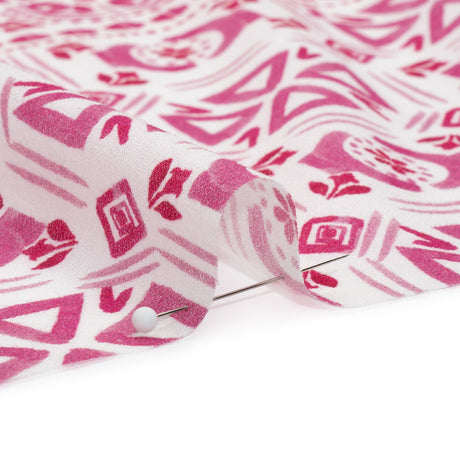 Mood Exclusive Pink Polygon Petals Cotton Crepe