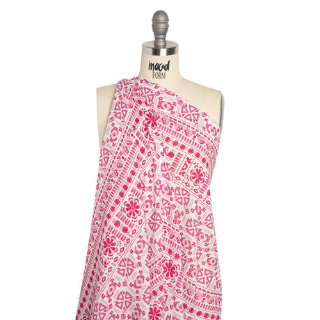 Mood Exclusive Pink Polygon Petals Cotton Crepe