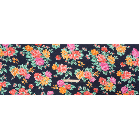 Floral Viscose Jacquard Print - Midnight and Orange Floral - Mood Exclusive Downright Dalloway