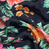 Floral Viscose Jacquard Print - Midnight and Orange Floral - Mood Exclusive Downright Dalloway
