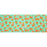 Floral Viscose Jacquard Print - Mint Green and Orange Floral - Mood Exclusive Robin's Egg Rose