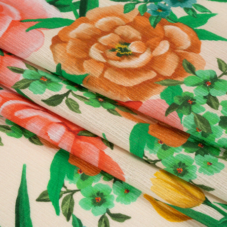 Mood Exclusive Cream Rose Dawn Slubbed Gauzy Cotton Woven