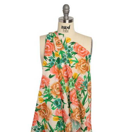 Mood Exclusive Cream Rose Dawn Slubbed Gauzy Cotton Woven