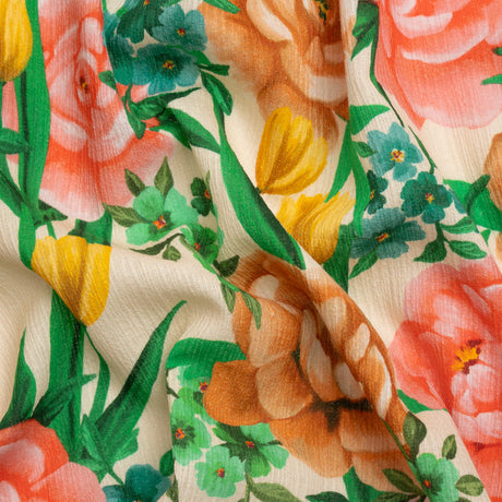 Mood Exclusive Cream Rose Dawn Slubbed Gauzy Cotton Woven