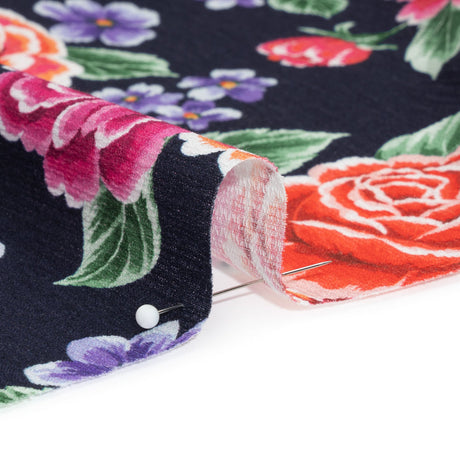 Mood Exclusive Midnight Bountiful Bushes Slubbed Gauzy Cotton Woven