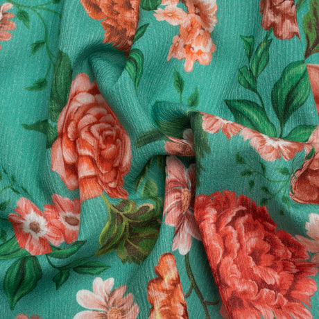 Mood Exclusive Teal Fluent in Love Slubbed Gauzy Cotton Woven