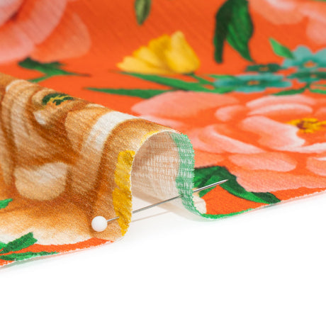 Mood Exclusive Orange Rose Dawn Slubbed Gauzy Cotton Woven