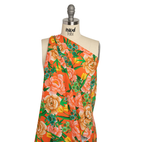 Mood Exclusive Orange Rose Dawn Slubbed Gauzy Cotton Woven