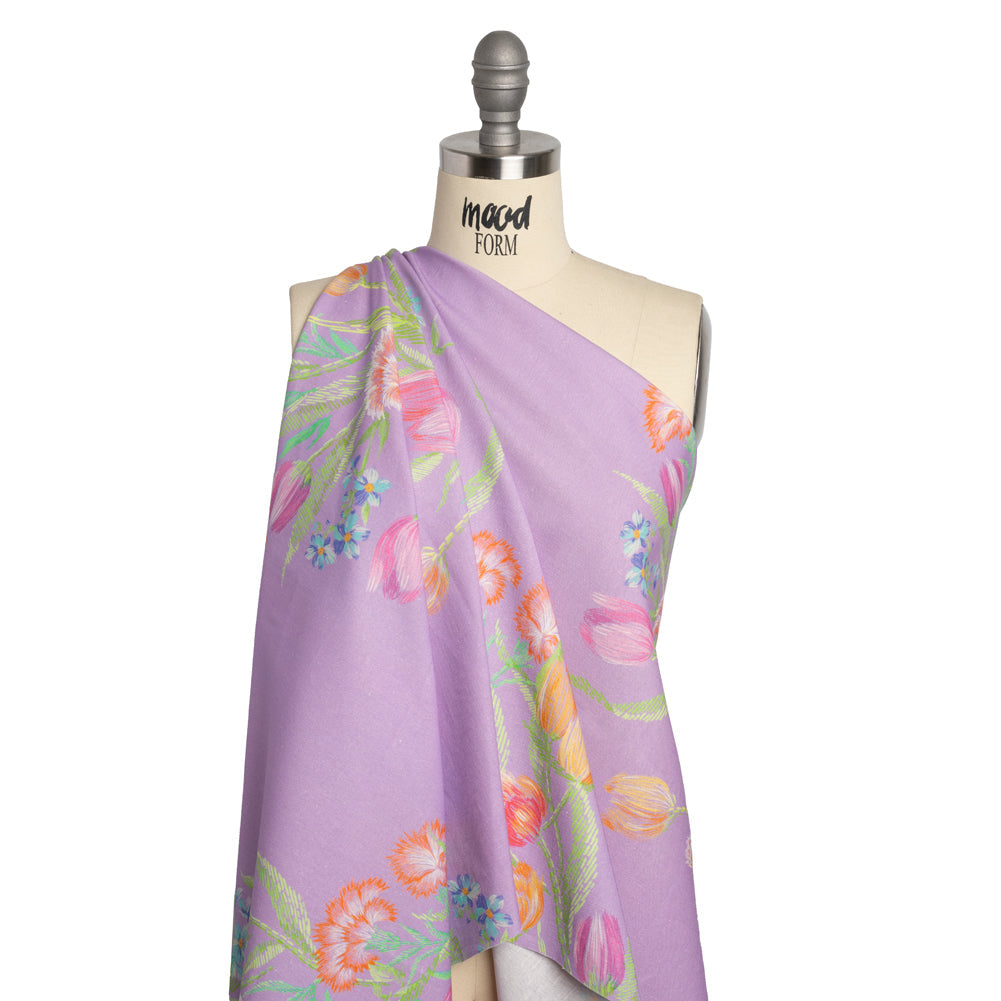 Mood Exclusive Lilac Stitch by Stitch Linen and Cotton Woven