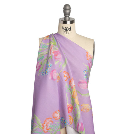 Mood Exclusive Lilac Stitch by Stitch Linen and Cotton Woven