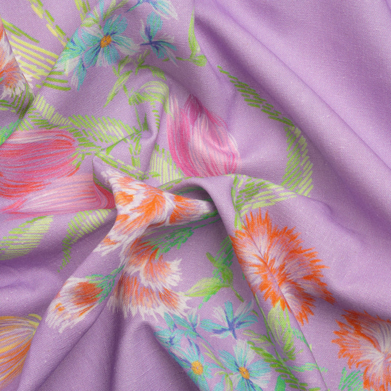 Mood Exclusive Lilac Stitch by Stitch Linen and Cotton Woven