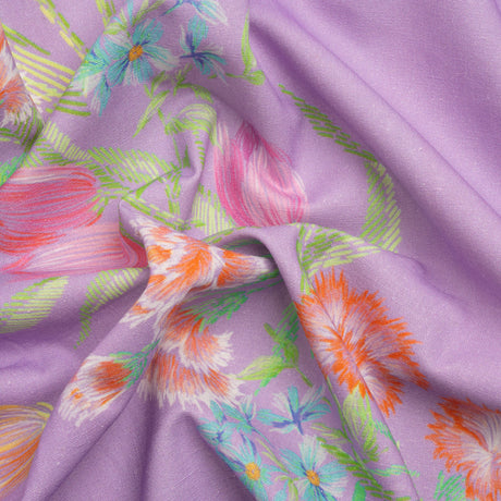 Mood Exclusive Lilac Stitch by Stitch Linen and Cotton Woven