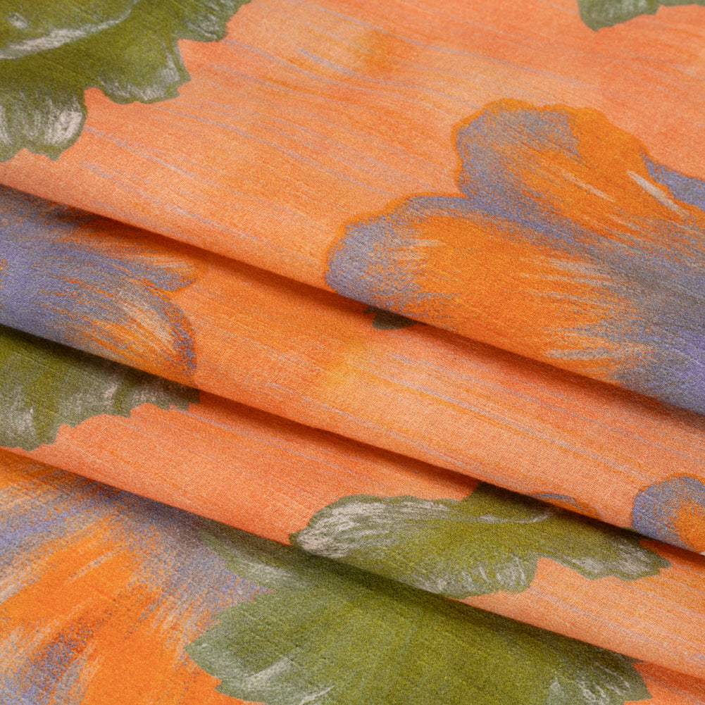 Mood Exclusive Orange Clementines and Lavender Cotton Crepe