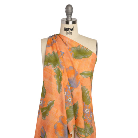 Mood Exclusive Orange Clementines and Lavender Cotton Crepe