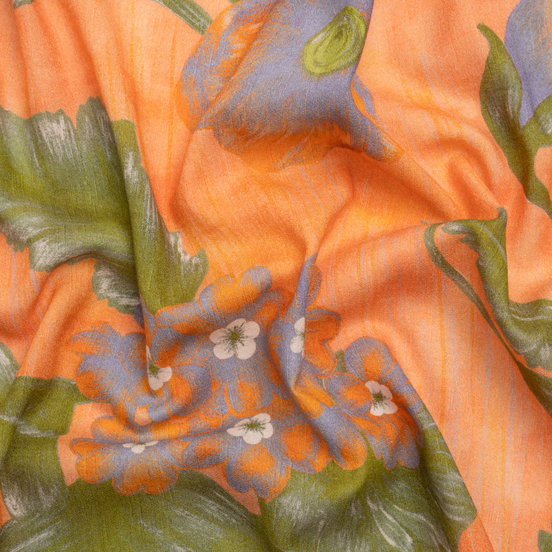Mood Exclusive Orange Clementines and Lavender Cotton Crepe