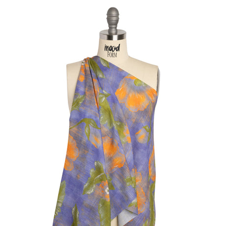 Mood Exclusive Blue Clementines and Lavender Cotton Crepe