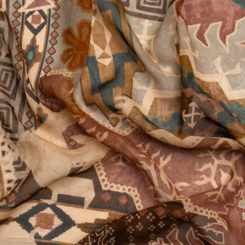 Mood Exclusive Beige Pathway Prowler Viscose Chiffon