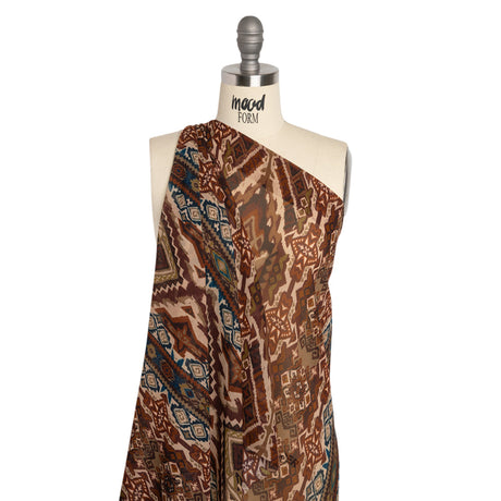 Mood Exclusive Rust Maze Markings Viscose Chiffon