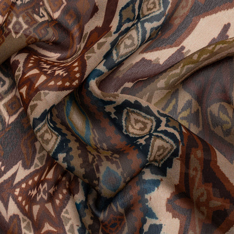 Mood Exclusive Rust Maze Markings Viscose Chiffon