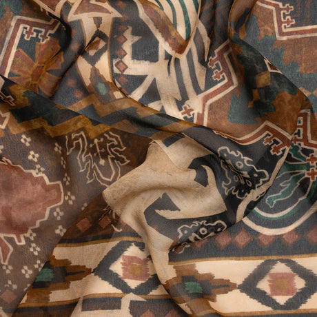 Mood Exclusive Brown Pathway Prowler Viscose Chiffon