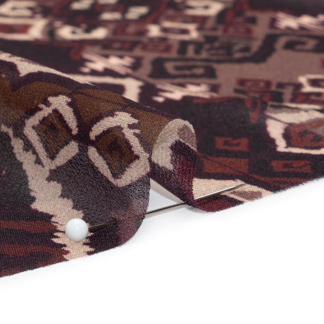 Mood Exclusive Plum Maze Markings Viscose Chiffon