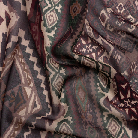 Mood Exclusive Plum Maze Markings Viscose Chiffon